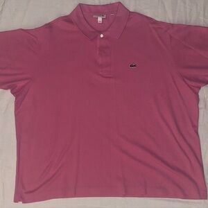 Lacoste Men’s Big & Tall Fit 100% Cotton Piqué Polo Pink 3XB